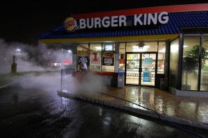 water pressure cleaning at Burger King